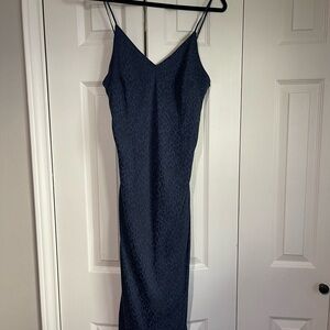 a new day Dark Blue Midi Dress